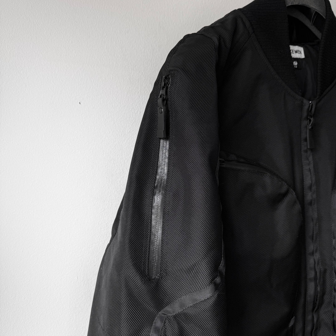 Issey Miyake AW2000 Black Ballistic Nylon X-Ray Cargo Bomber Jacket