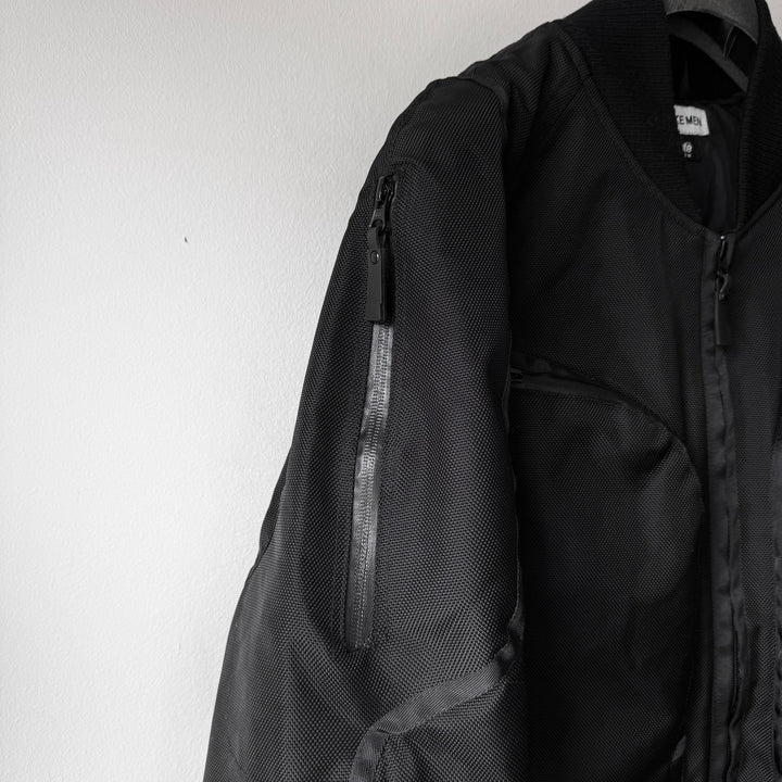 Issey Miyake AW2000 Black Ballistic Nylon X-Ray Cargo Bomber Jacket