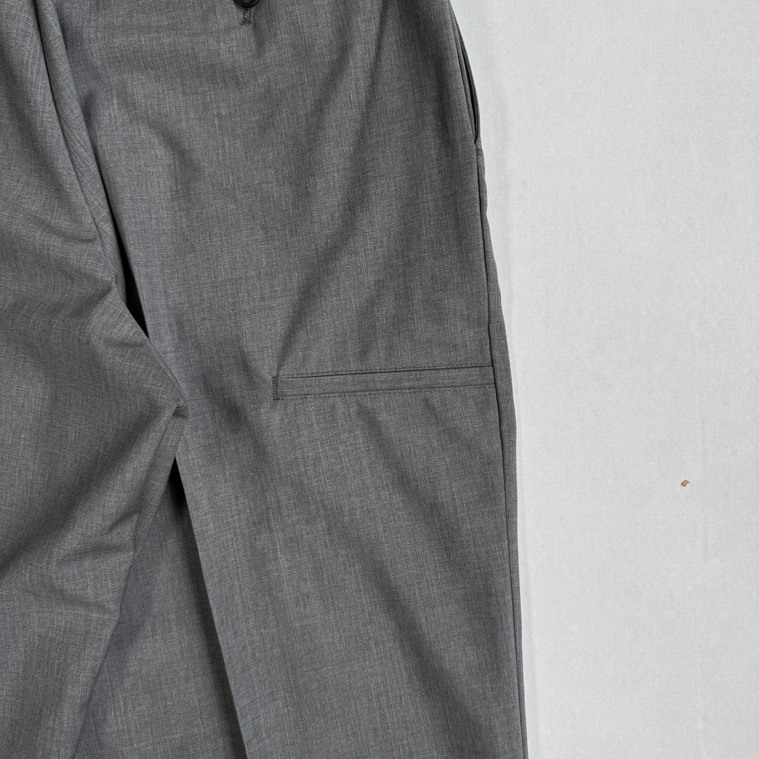 Prada 2024 Main-Line Light Gray Wide Fine Wool Pants