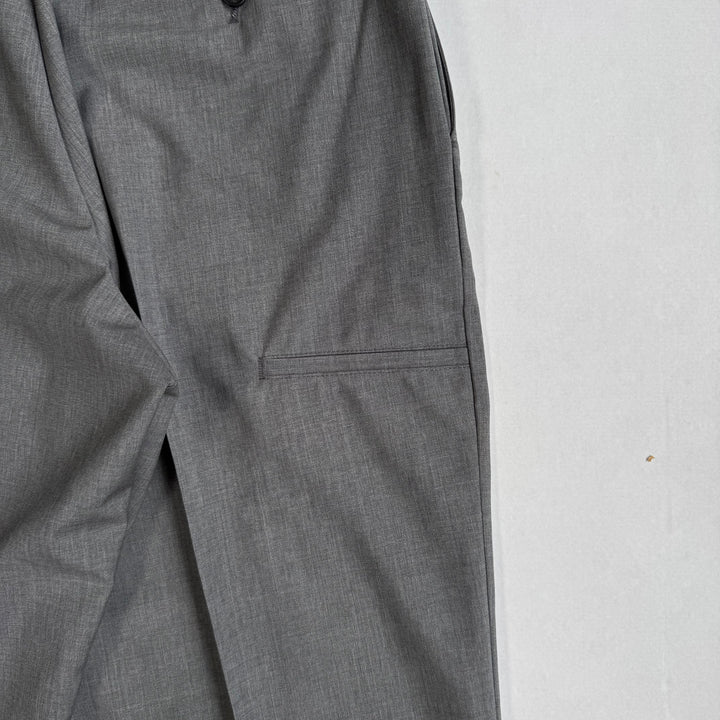 Prada 2024 Main-Line Light Gray Wide Fine Wool Pants