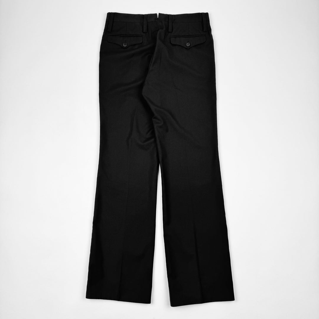 Gucci 2000's Black Wool Pleated Relaxed Suit Trousers Pants