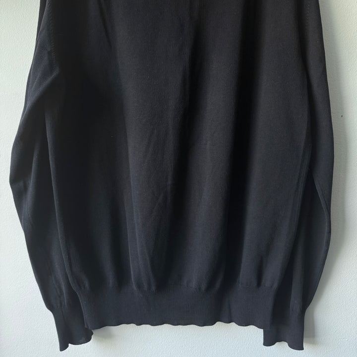 SS2015 Maison Martin Margiela Navy Cotton Knit Elbow Patch Button-Up Cardigan