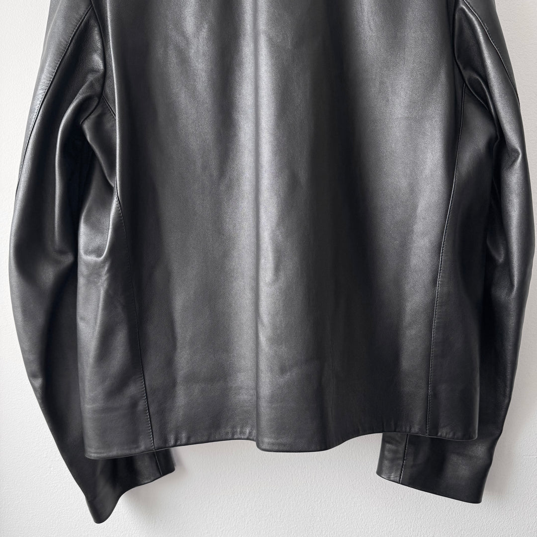 Calvin Klein Collection 2000’s Black Cropped Lamb Leather Jacket