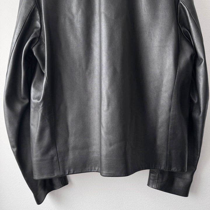 Calvin Klein Collection 2000’s Black Cropped Lamb Leather Jacket
