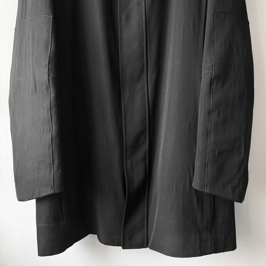 Gucci By Tom Ford FW1999 Black Wool Fur Collar High Neck Coat