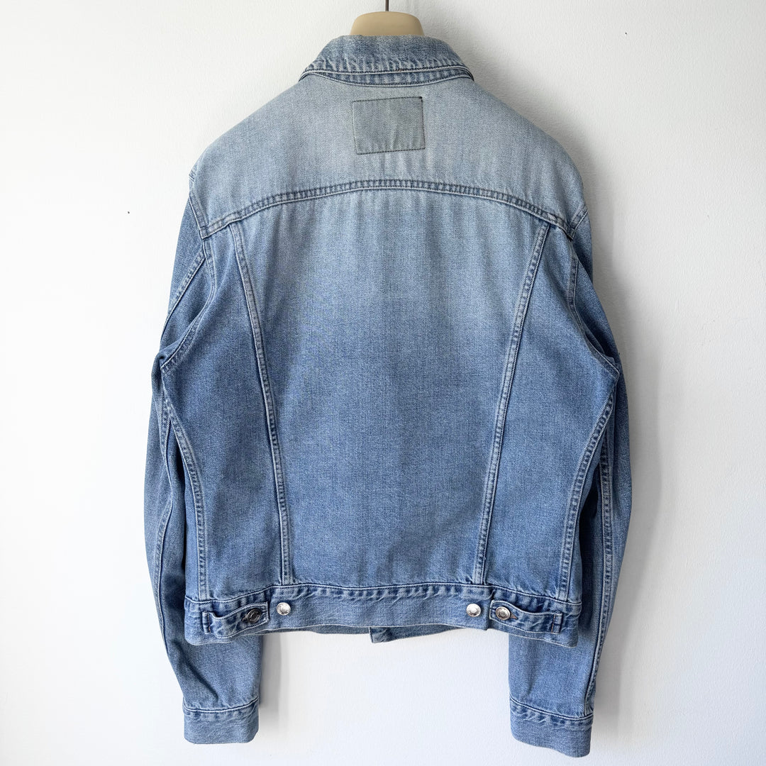 Gucci By Tom Ford 2000’s Light Blue Washed Distressed Denim Trucker Jacket