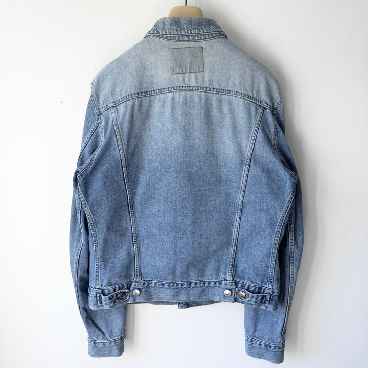 Gucci By Tom Ford 2000’s Light Blue Washed Distressed Denim Trucker Jacket