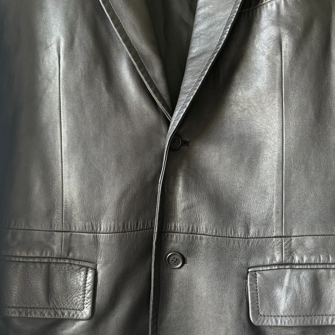 Prada 90's Mainline Lamb Leather Blazer Jacket