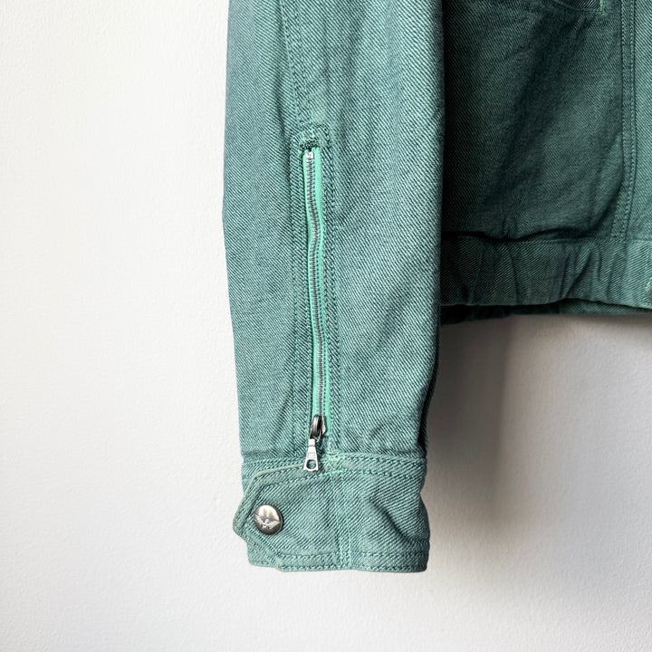 Giorgio Armani 1980s Iridescent Green Denim Jacket