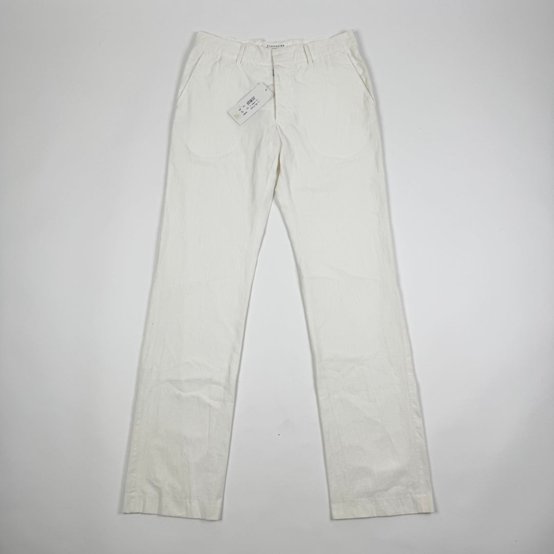 SS2005 Martin Margiela White Cotton Relaxed Straight Pants