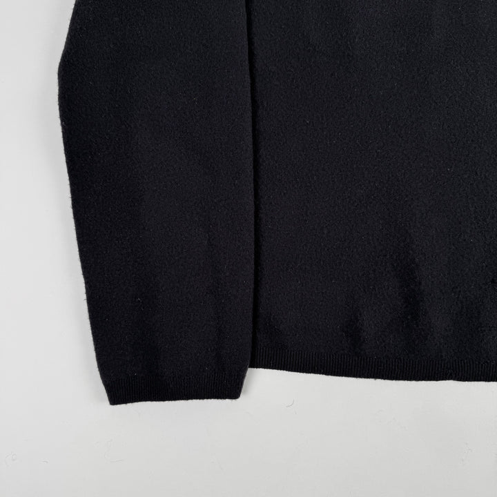 Prada 1990's Dark Gray Wool Knit V-Neck Pullover