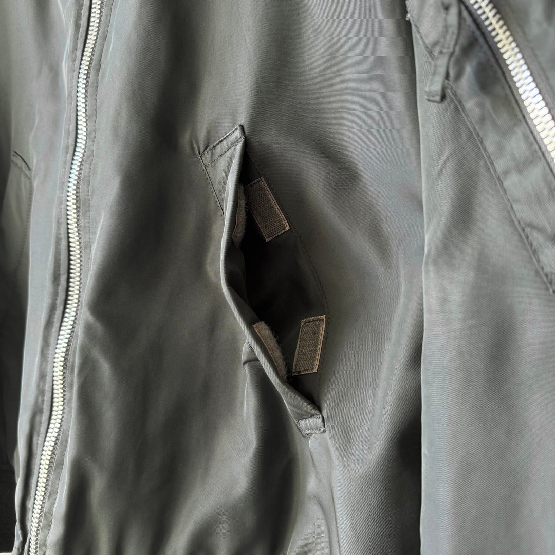 Helmut Lang AW1998 Gray Polyamide MA-1 Flight Bomber Jacket