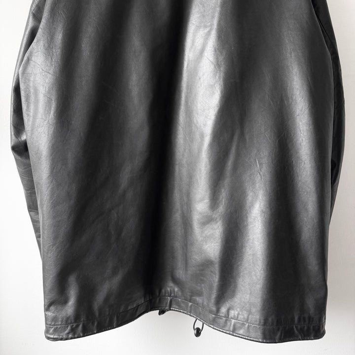 Jil Sander 2000’s Black Wool Lined Short Leather Coat