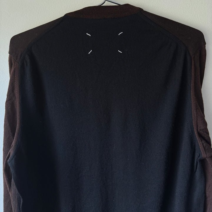 AW2008 Martin Margiela Brown/Black Wool Knit Pullover