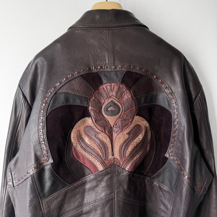 Gucci By Tom Ford SS2004 Brown Patchwork Western Leather Jacket