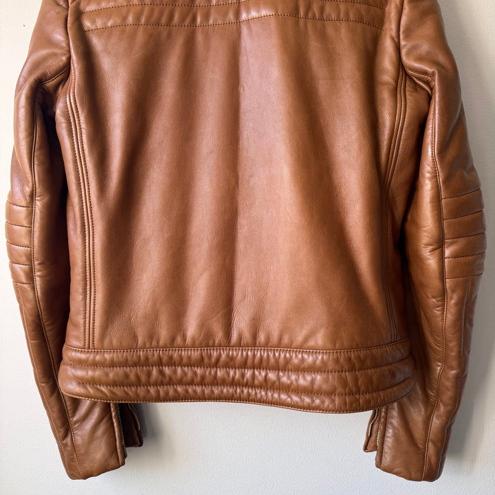 Gucci By Tom Ford FW2000 Brown Quilted Padded Moto Biker Leather Jacket