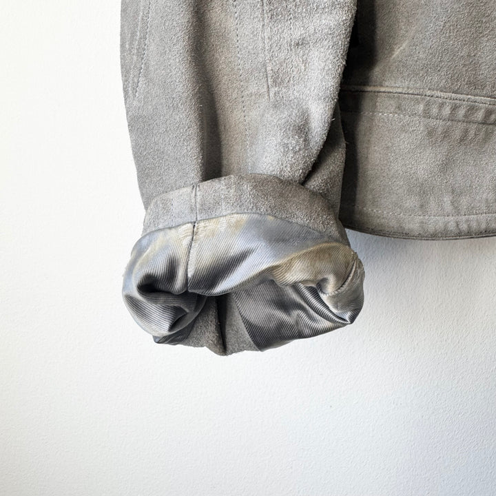 Gucci By Tom Ford FW2004 Grey Suede Moto Biker Leather Jacket