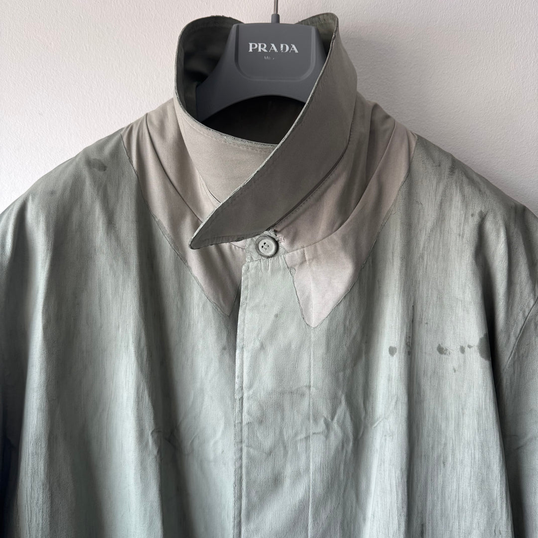 AW2002 Martin Margiela Artisanal Green Painted Trench Coat