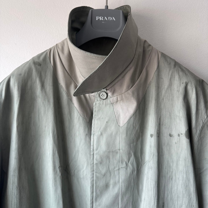 AW2002 Martin Margiela Artisanal Green Painted Trench Coat