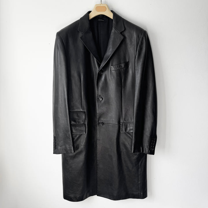 Gucci By Tom Ford 2000’s Black Lamb Leather Coat