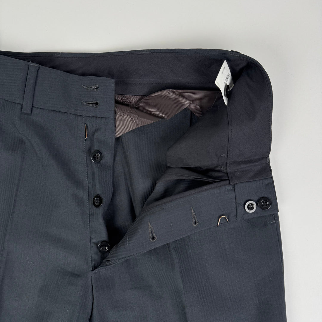 SS1999 Martin Margiela Gray/Dark Green Wool/Mohair Wide Leg Suit Pants