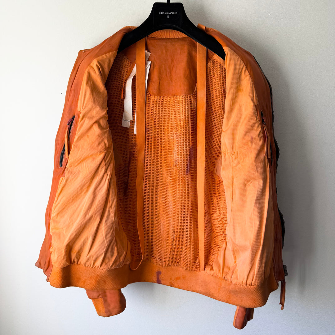 Boris Bidjan Saberi SS2018 Orange Horse Leather J3-F2424M Bomber Jacket