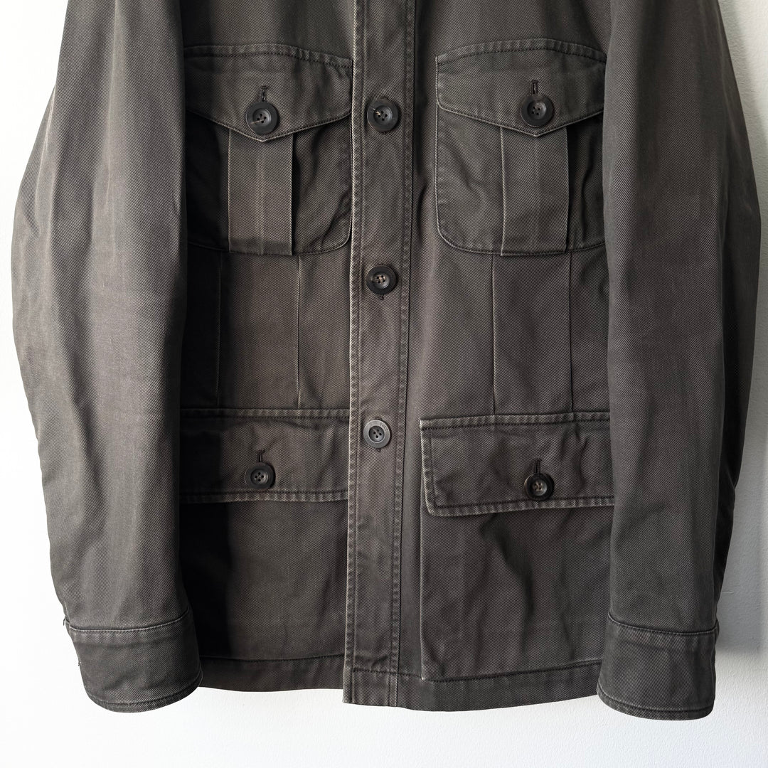 Gucci By Tom Ford SS2003 Brown Cotton Mandarin Collar Safari Jacket