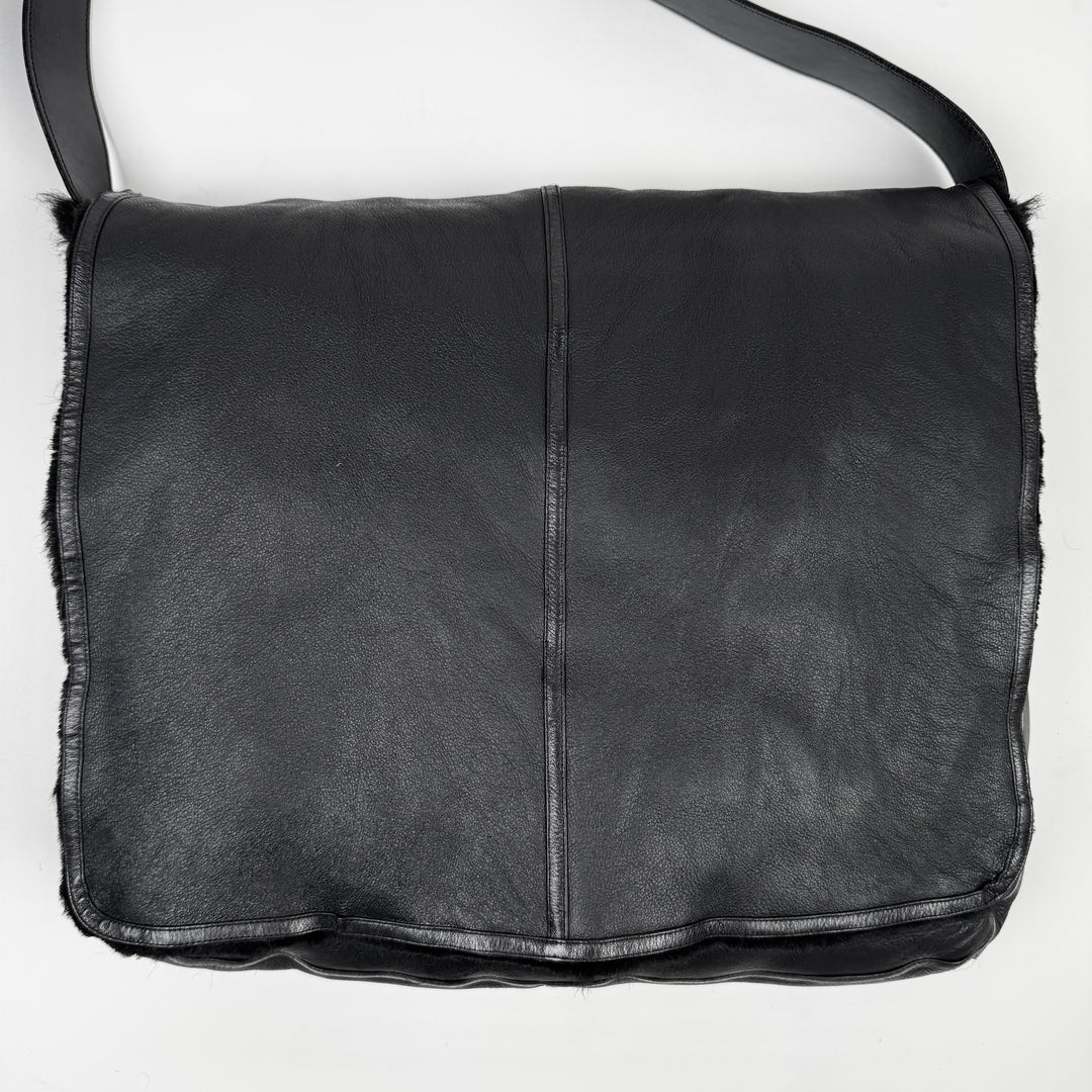 Gucci By Tom Ford SS1996 Reversible Rabbit Fur Leather Messenger Bag