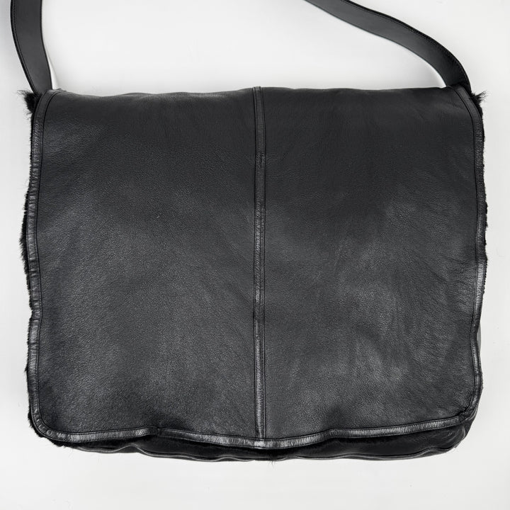 Gucci By Tom Ford SS1996 Reversible Rabbit Fur Leather Messenger Bag
