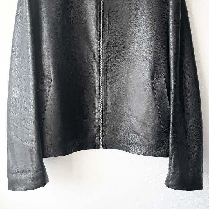 Prada FW2000 Black/White Zip Blouson Leather Jacket