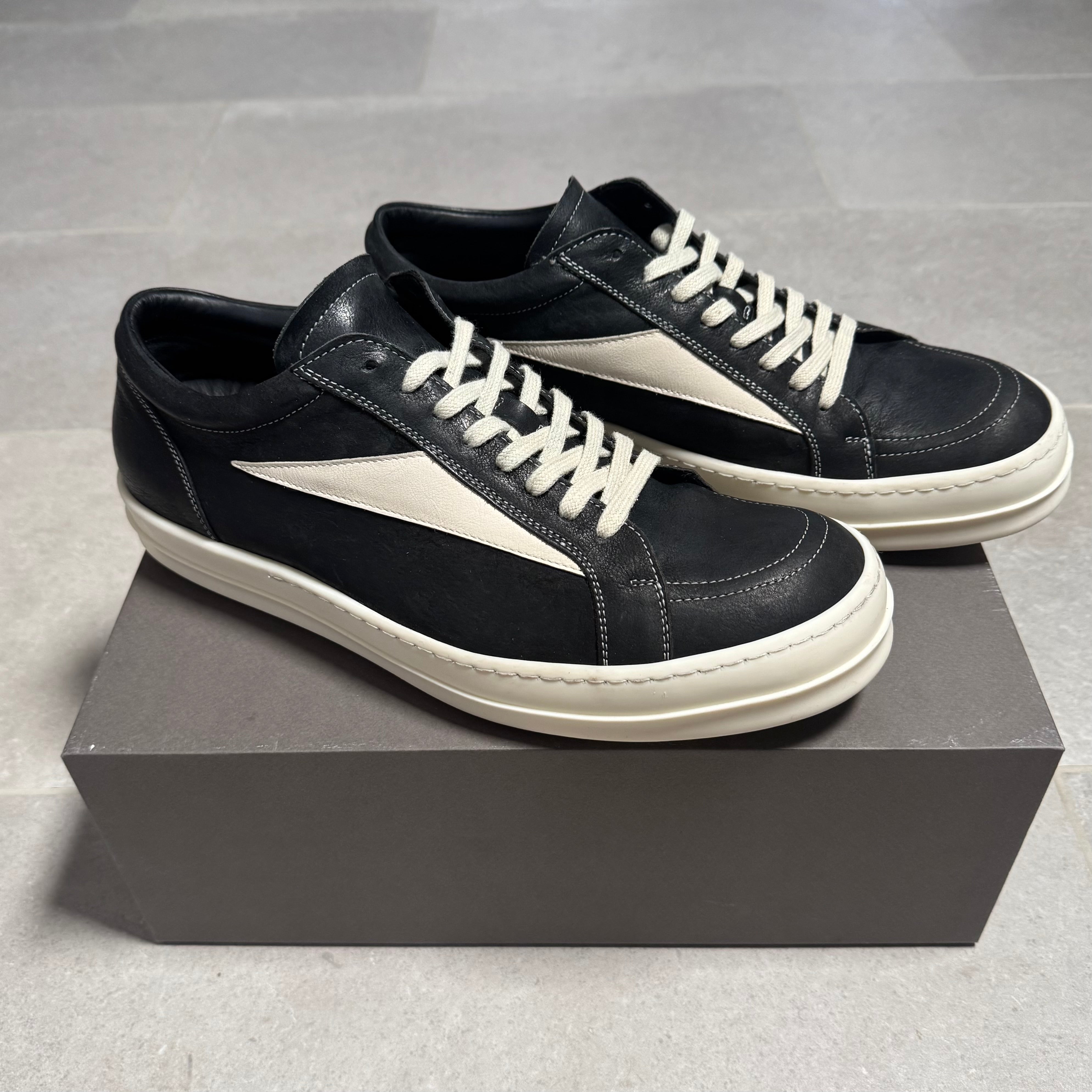 靴 rick owens vintage sneaker ss24 Rick Owens SS24 Mainline Vintage Leather Sneakers