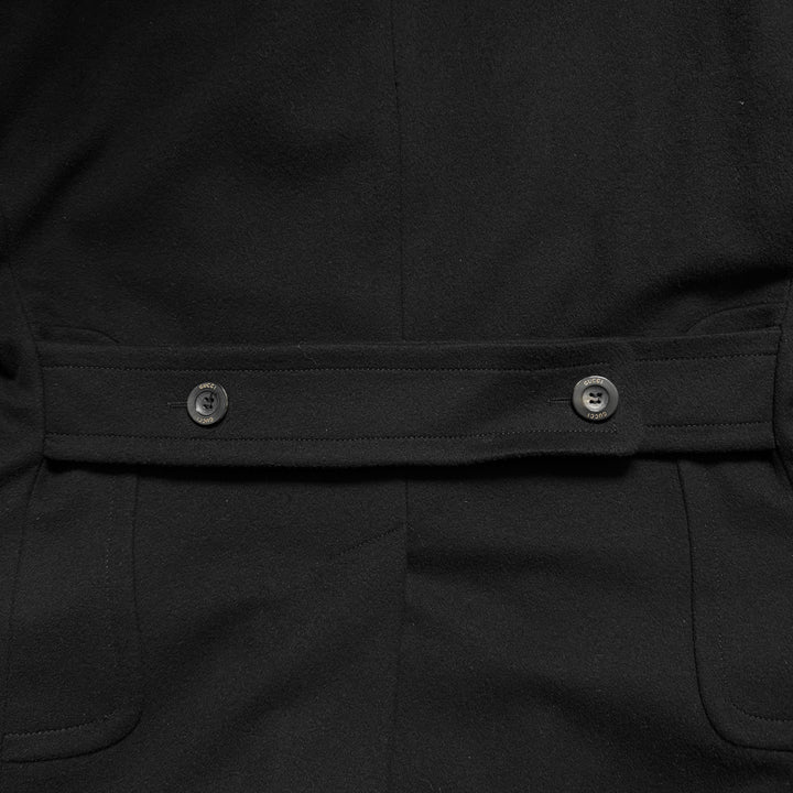 Gucci By Tom Ford FW2002 Black Asymmetrical High Neck Wool Half Coat