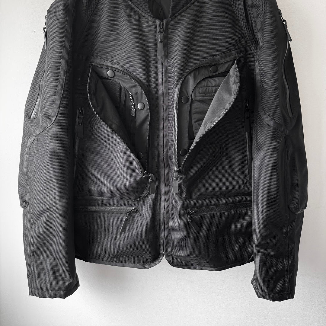 Issey Miyake AW2000 Black Ballistic Nylon X-Ray Cargo Bomber Jacket