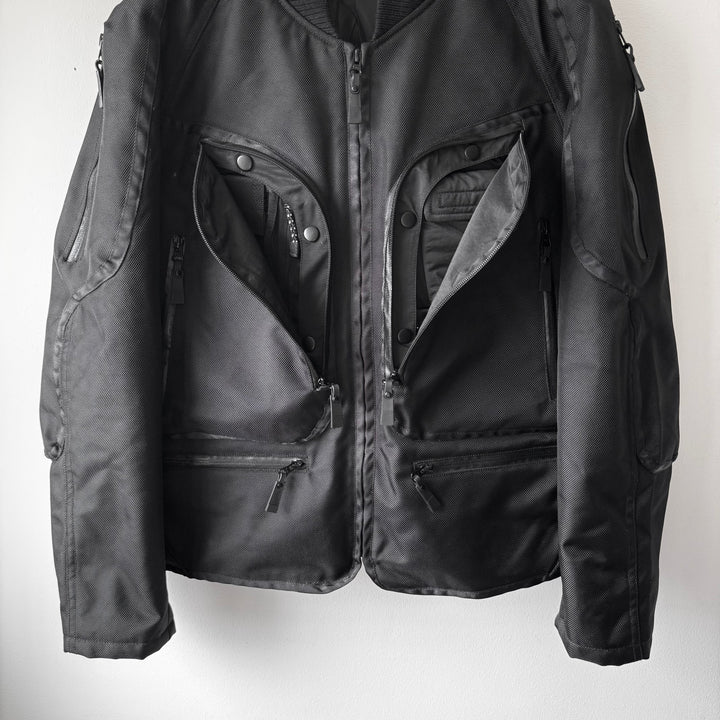 Issey Miyake AW2000 Black Ballistic Nylon X-Ray Cargo Bomber Jacket