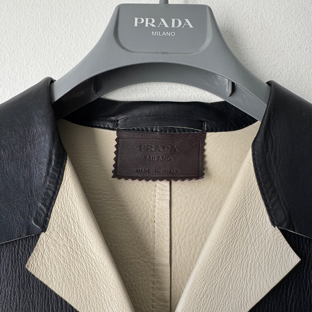 Prada 90’s Button Up Leather Jacket