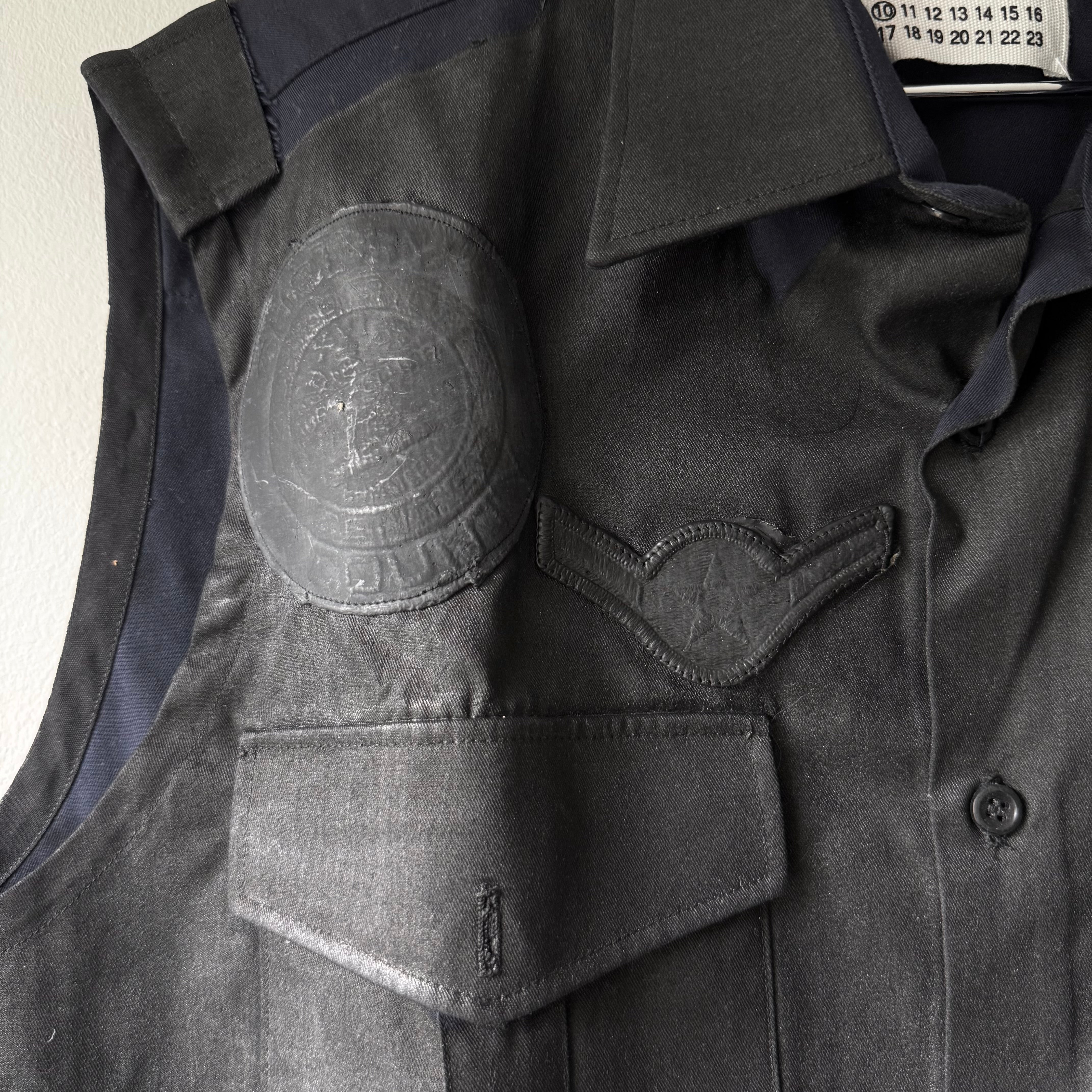 SS2003 Martin Margiela Artisanal Black Painted Officer Vest