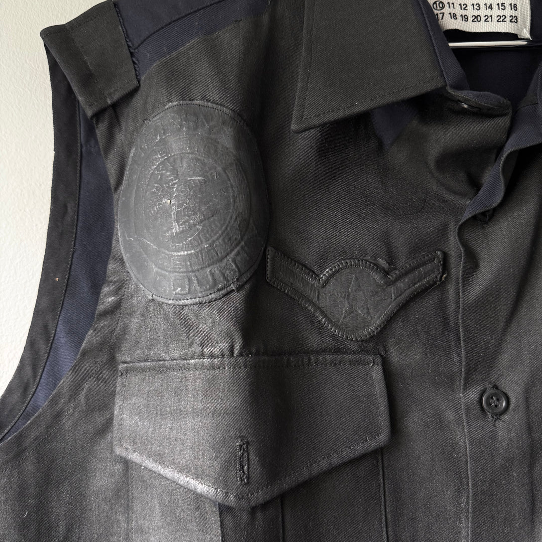 SS2003 Martin Margiela Artisanal Black Painted Officer Vest