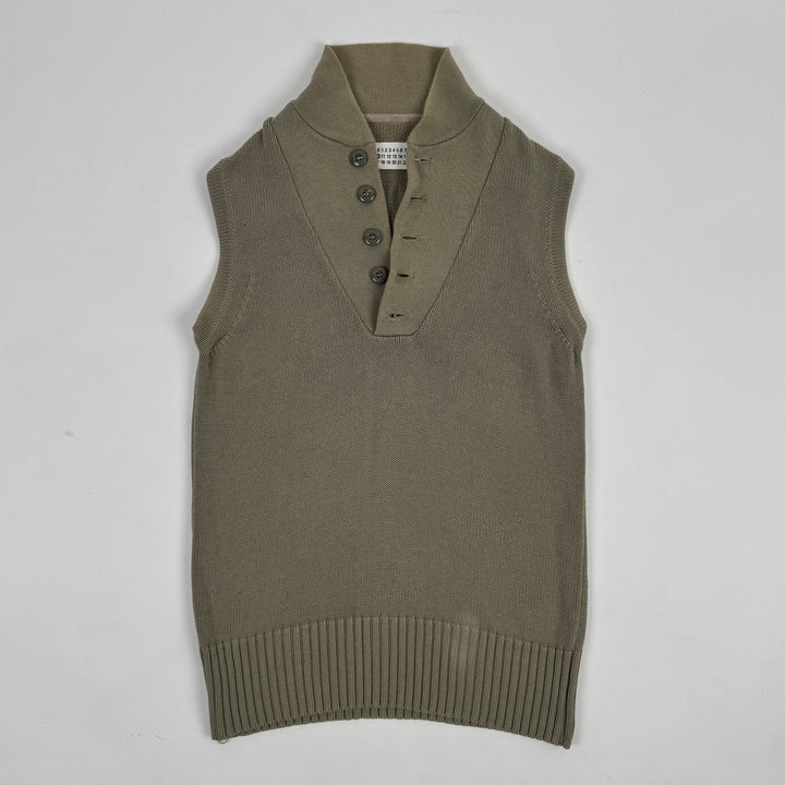 SS2002 Martin Margiela Military Green Cotton Knitted Vest