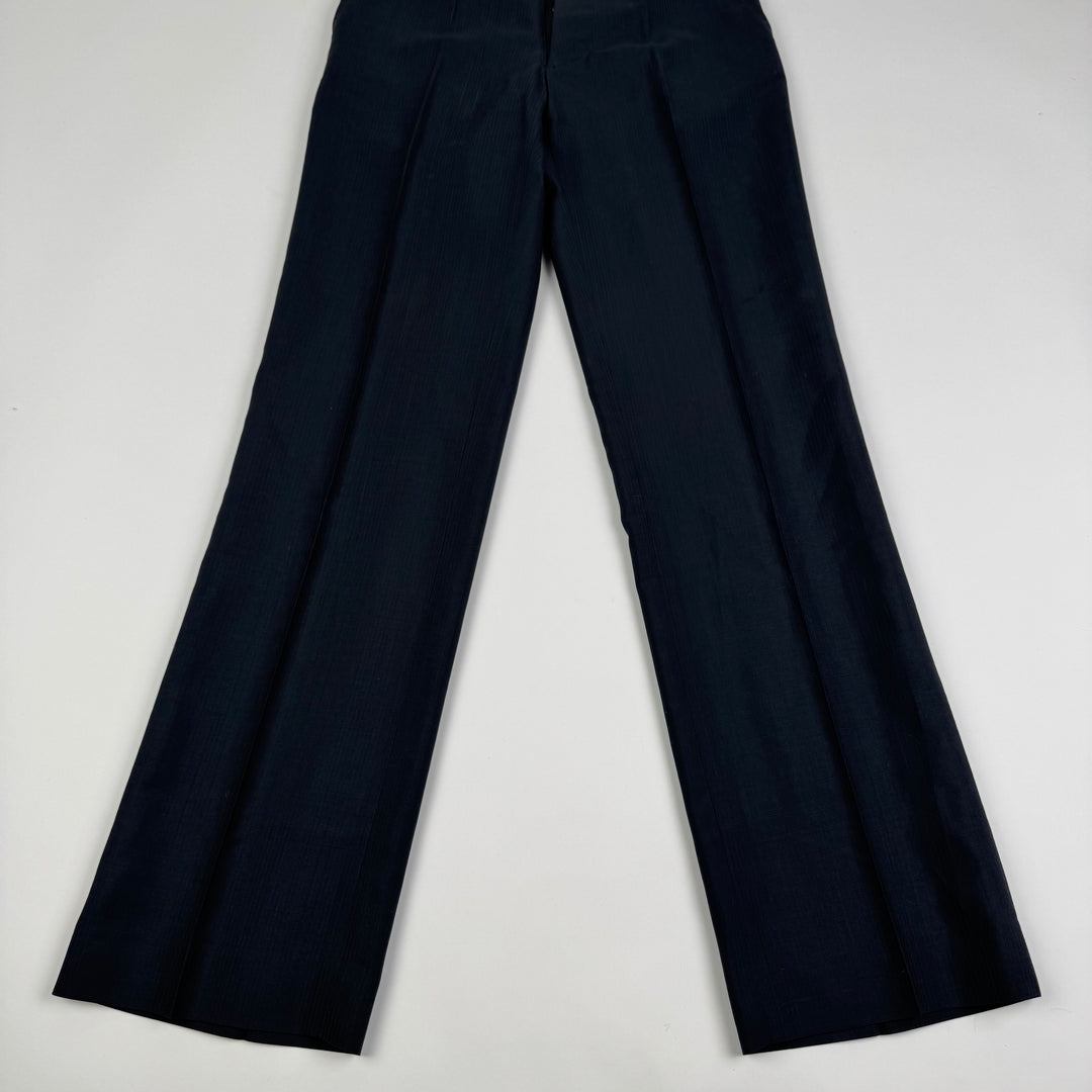 SS1999 Martin Margiela Gray/Dark Green Wool/Mohair Wide Leg Suit Pants