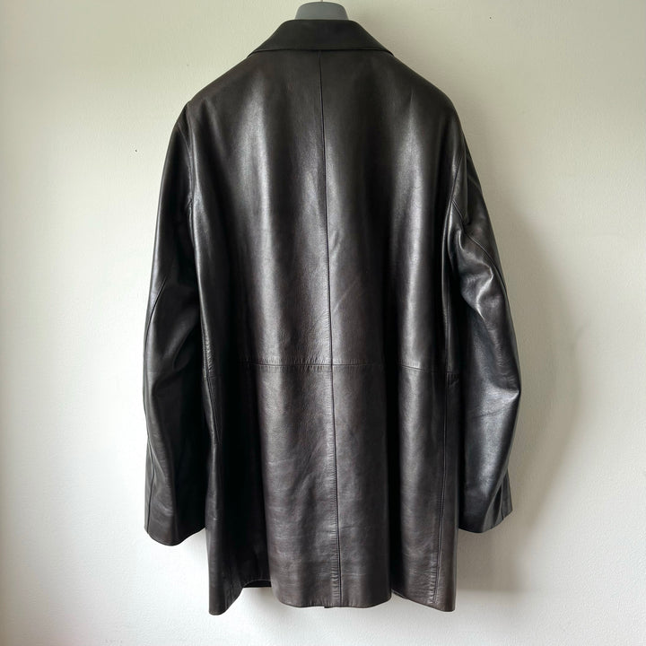 Prada Mainline Long Leather Overcoat
