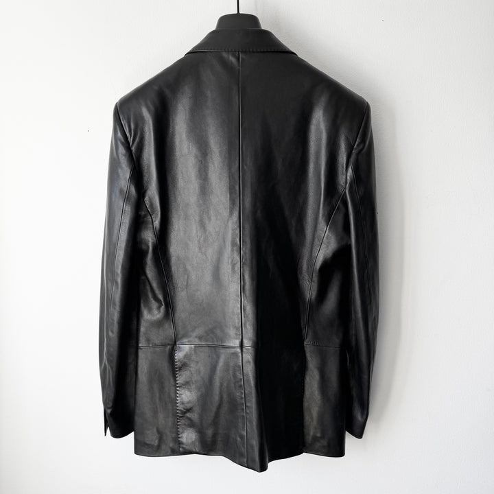 Yves Saint Laurent Rive Gauche By Tom Ford FW2001 Black Leather Blazer Jacket