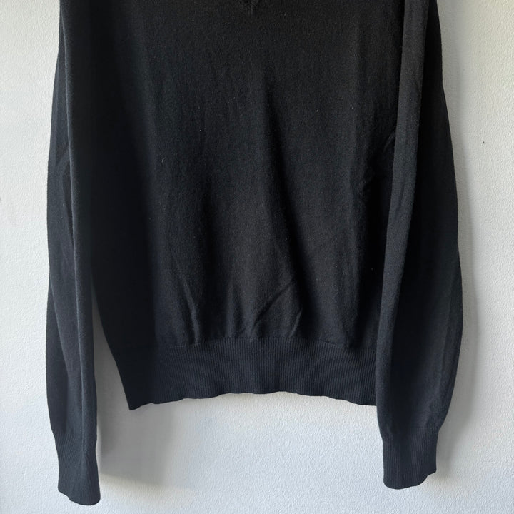 SS2017 Maison Margiela Black Cashmere V-Neck Pullover Knit Sweater