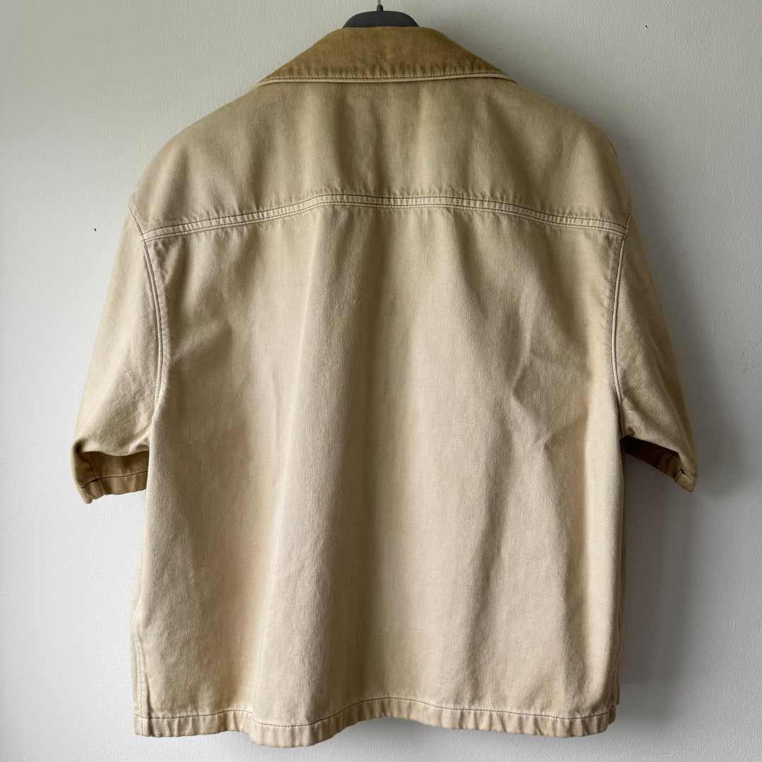 Prada SS2025 Short-Sleeved Bull Denim Bowling Shirt