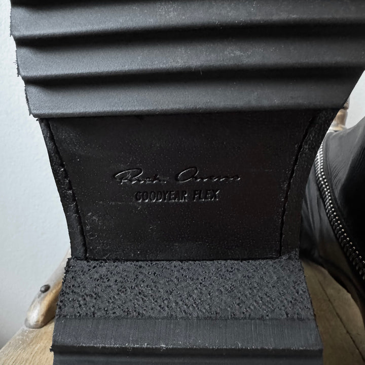 Rick Owens Black Spiral Zip Calf Leather Boots