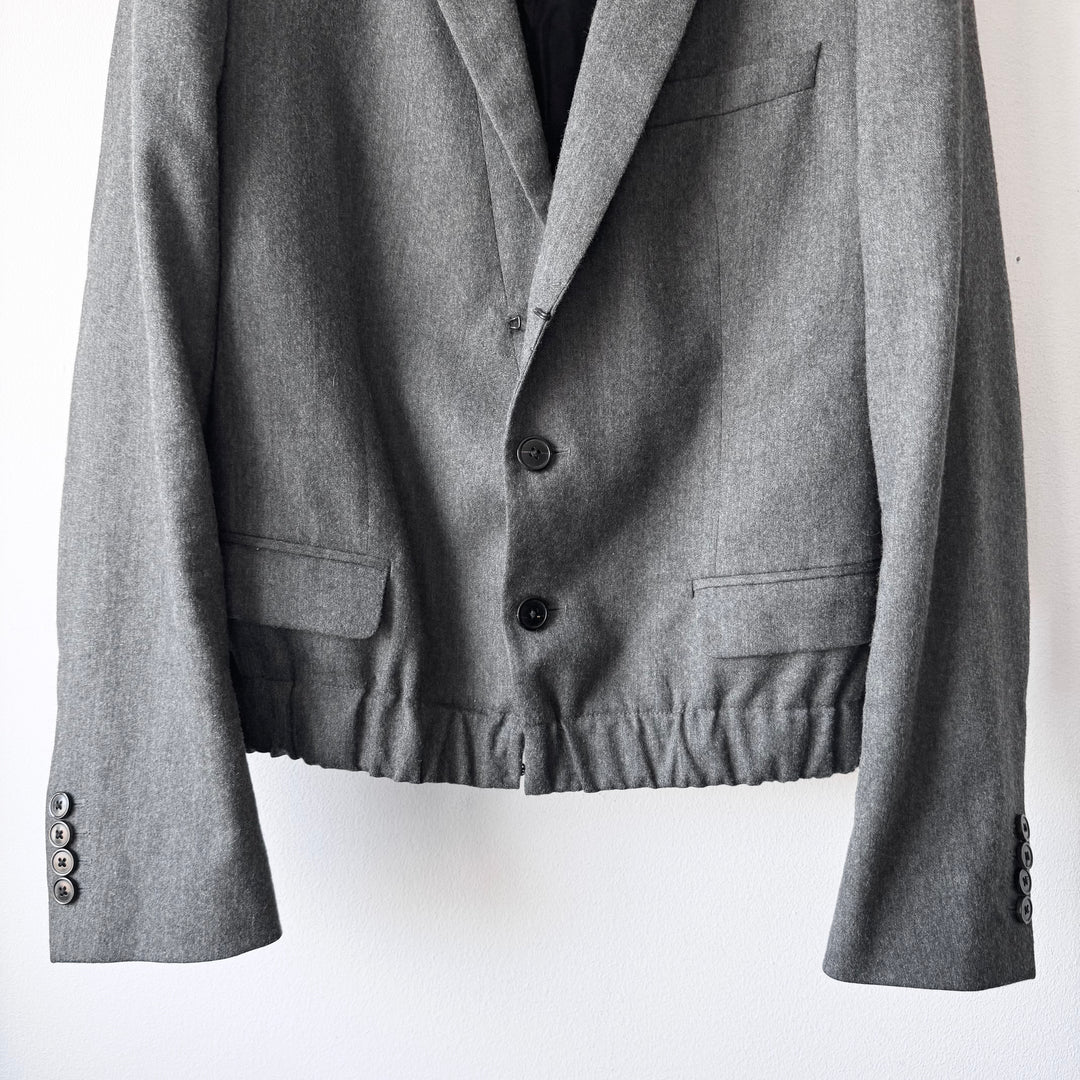 Dries Van Noten FW2007 Gray Cropped Wool Blazer Jacket