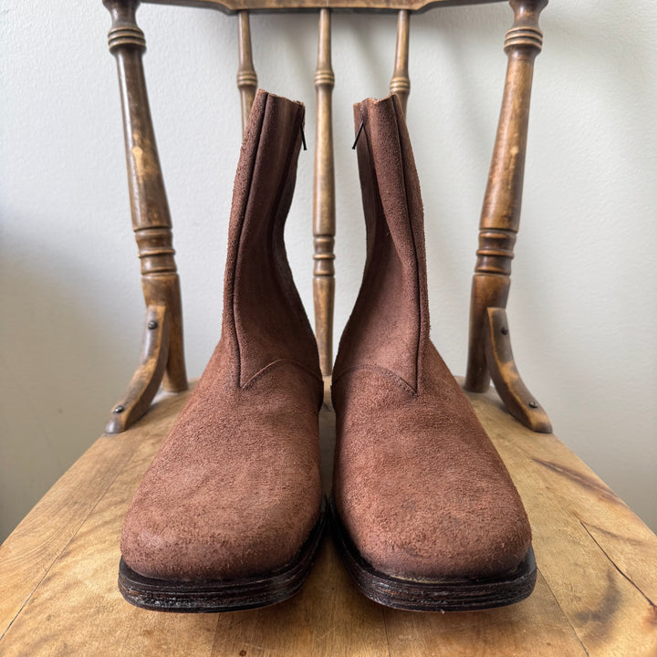 AW2003 Martin Margiela Brown Suede Square Toe Boots