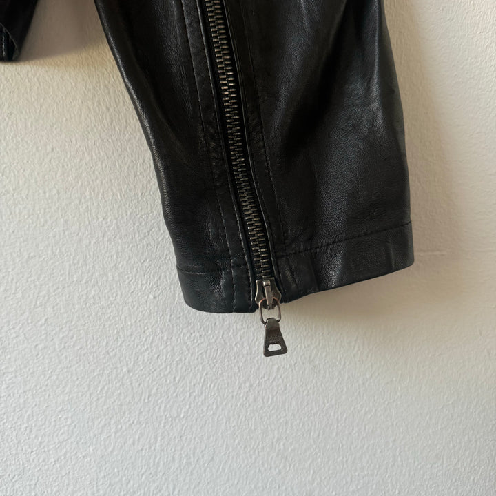 Prada 2000’s Mainline Cropped Leather Moto Jacket