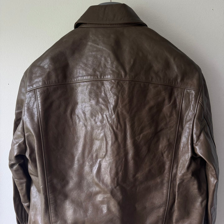 Lemaire Cropped Glazed Cow Leather Blouson Jacket