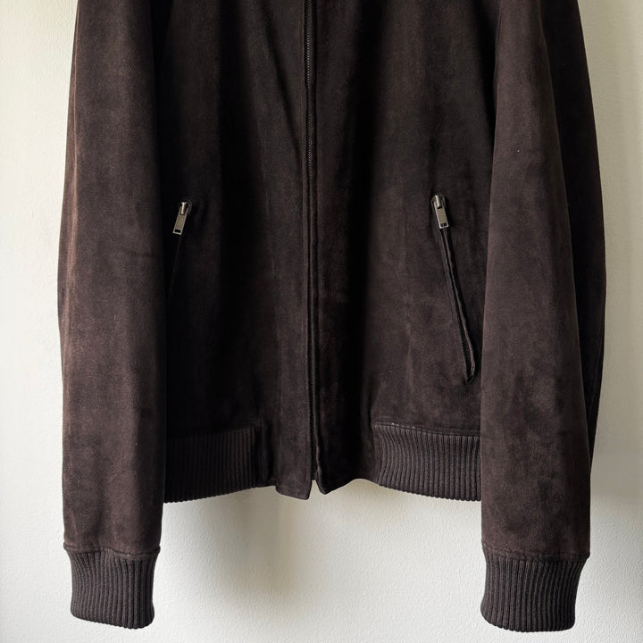 Gucci By Tom Ford 2000’s Brown Reverse Leather Suede Bomber Jacket
