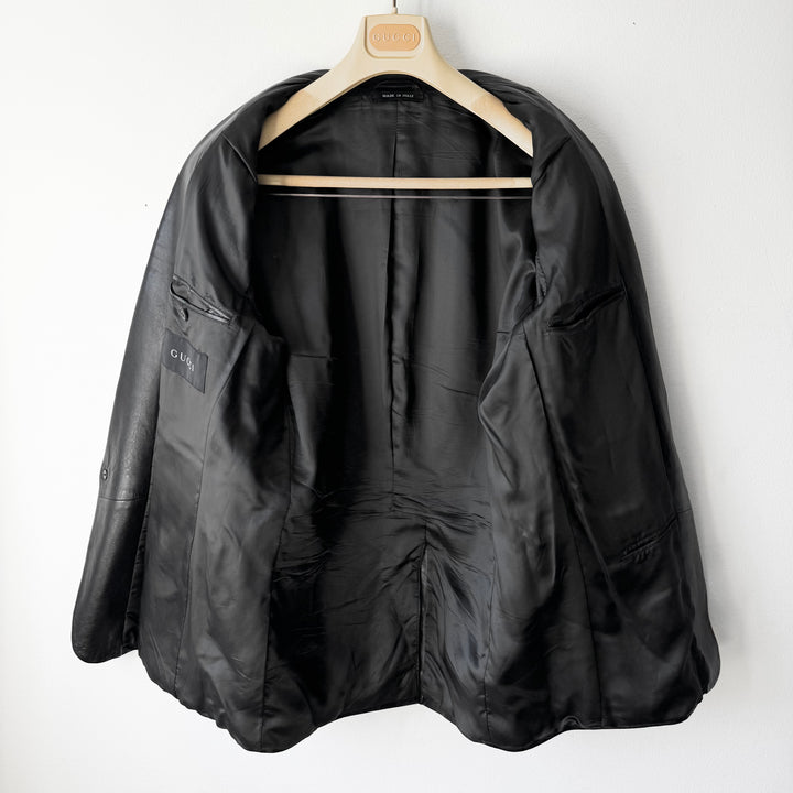 Gucci By Tom Ford SS1998 Black Lamb Leather Blazer Jacket